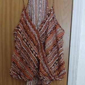 Orange and Brown Wrap Camisole Top